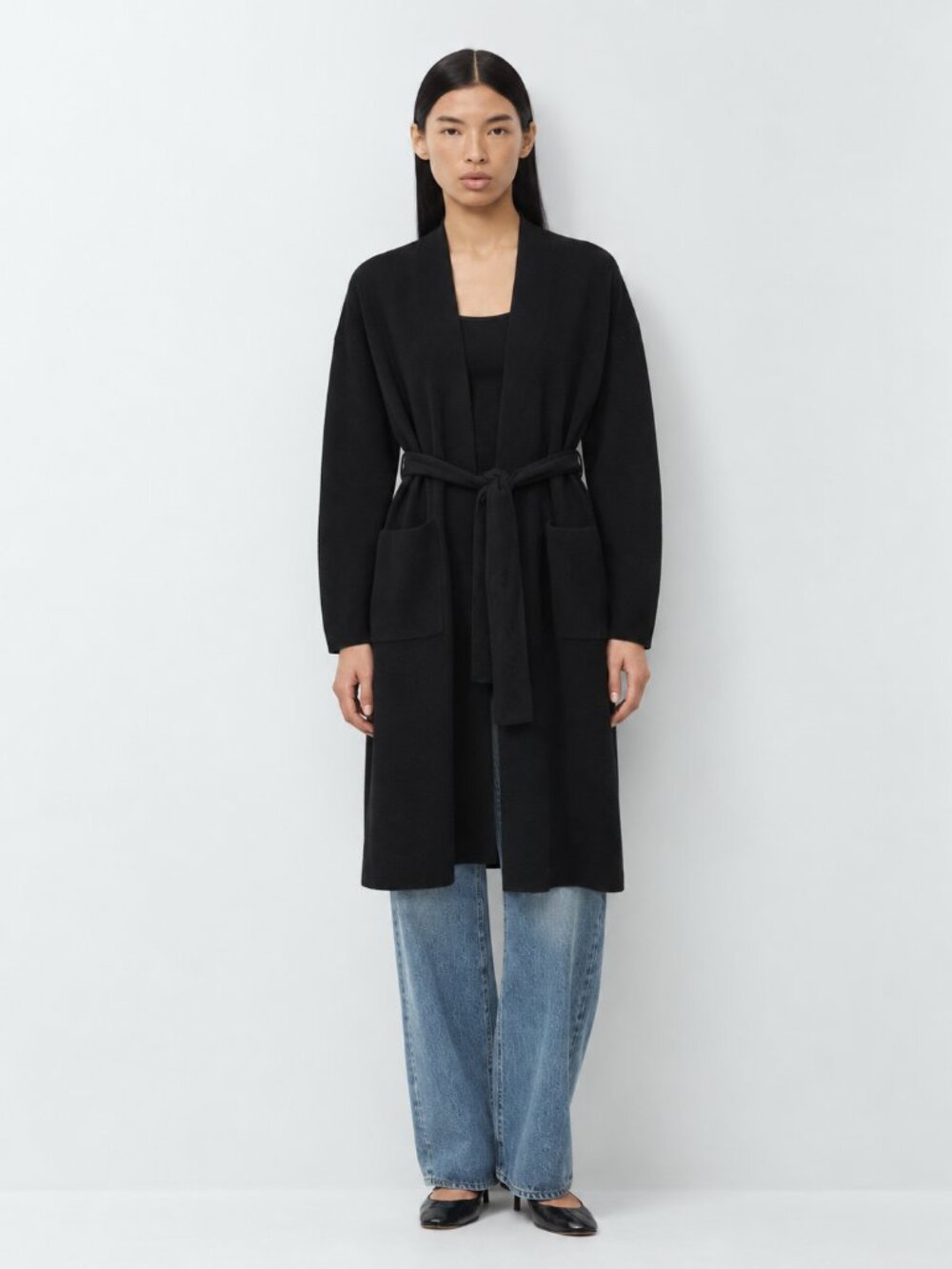 Wilfred Aritzia Long Black Merino Wool Cardigan XS
